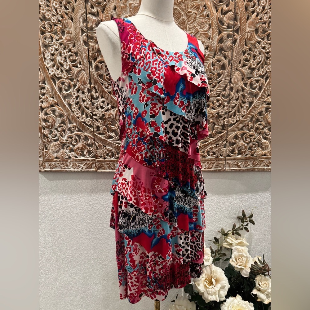 Teaberry Australian Brand Vibrant Multicolored Tiered Ruffles Dress- AUS 8 US 4 - Picture 4 of 14